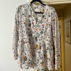 Flirty floral embellished lace blouse from Anthropologie size M tags never worn